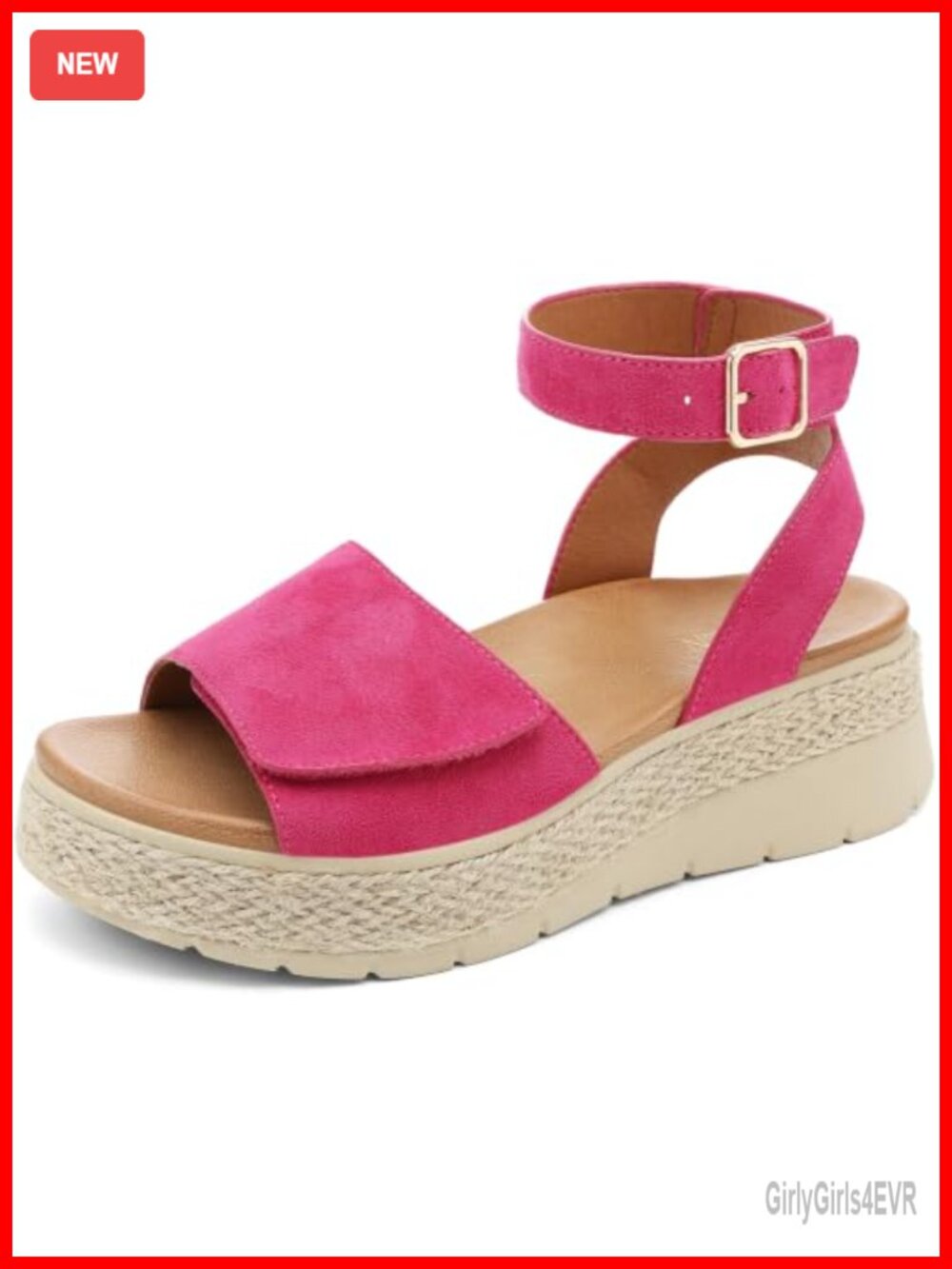 Womens Platform Espadrille Wedge Sandals Orthopedic Arch Support Adjustable